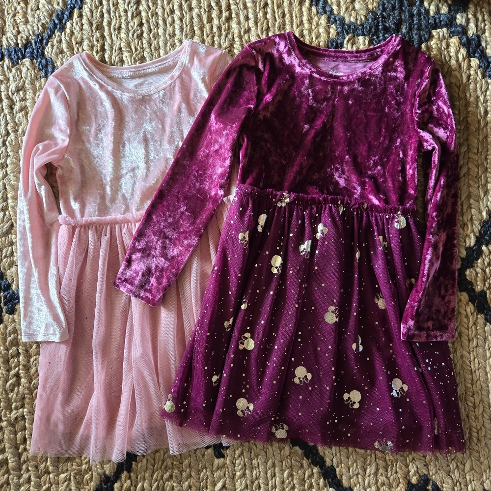 Toddler 5T jumping beans disney minnie velour velvet all day play tulle dresses